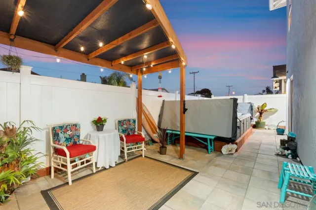 a view of an outdoor space with seating area