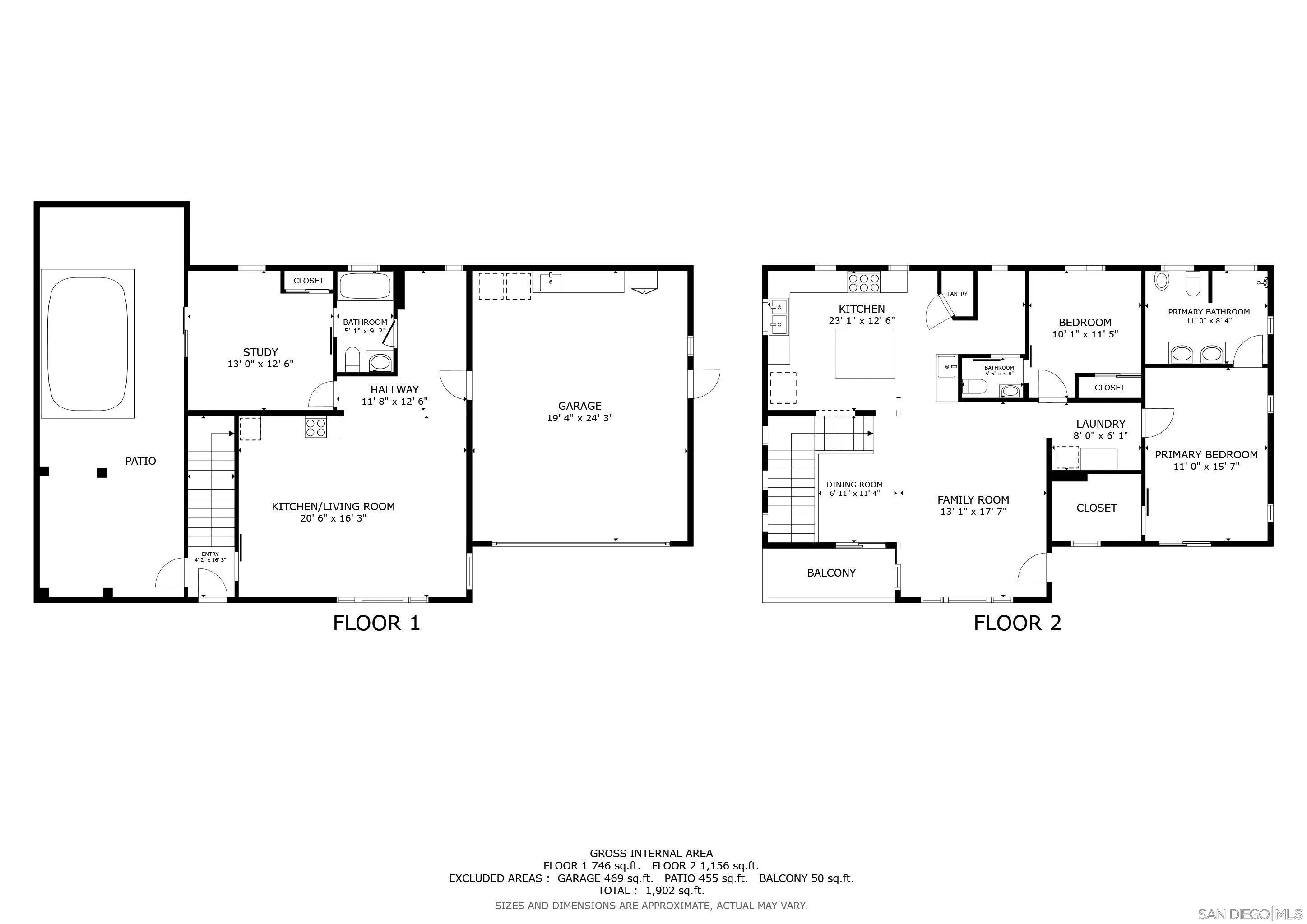 413 Delaware Street Imperial Beach, CA 91932 - Photo 37 of 37 a picture of a floor plan