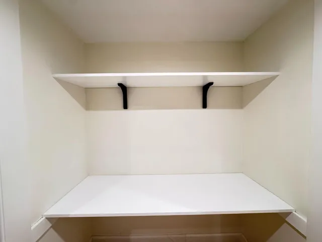 a hallway with closet