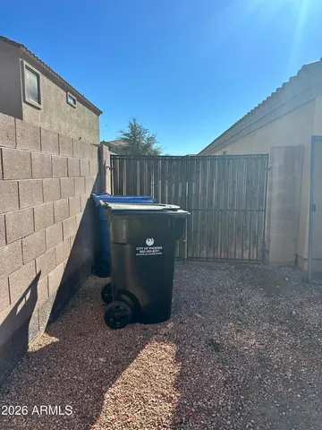 a view of a yard with an trees