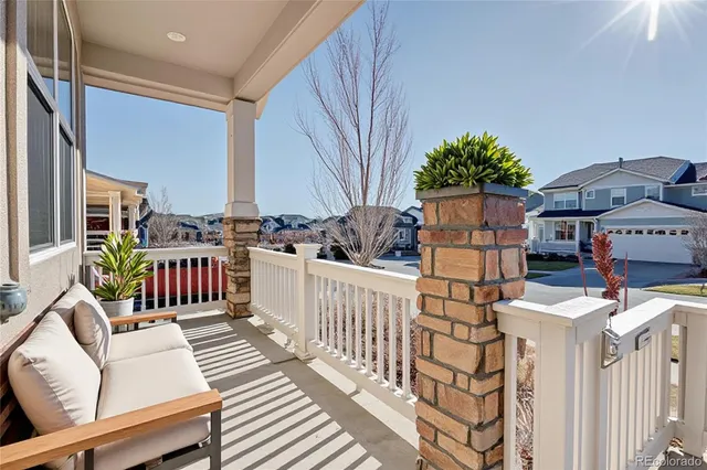 a building outdoor space with patio furniture