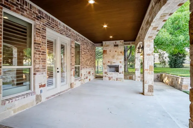 a view of a porch with chairs