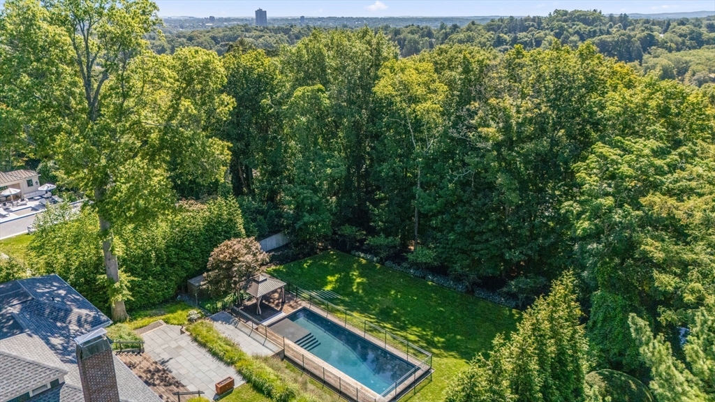 33 Leicester Street Brookline, MA 02445 - Photo 33 of 38 an aerial view of a house with a yard