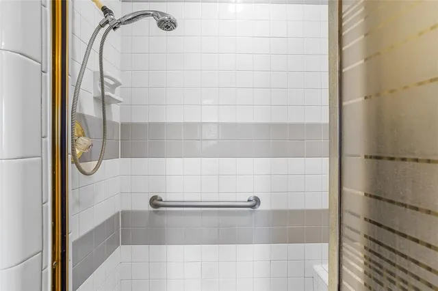 a bathroom with a shower