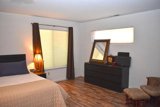 a backyard of a house with a garden