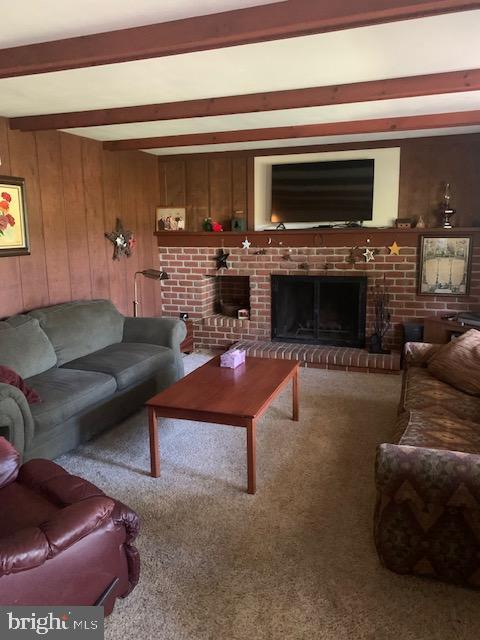 1694 Cedar Top Road Reading, PA 19607 - Photo 5 of 48 Living room, brick fpl.