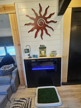 a kitchen with a stove and a microwave