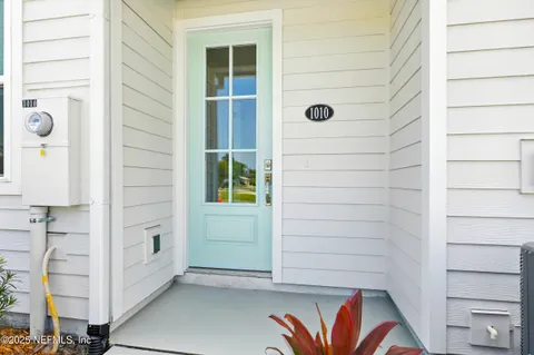 a view of a door and window