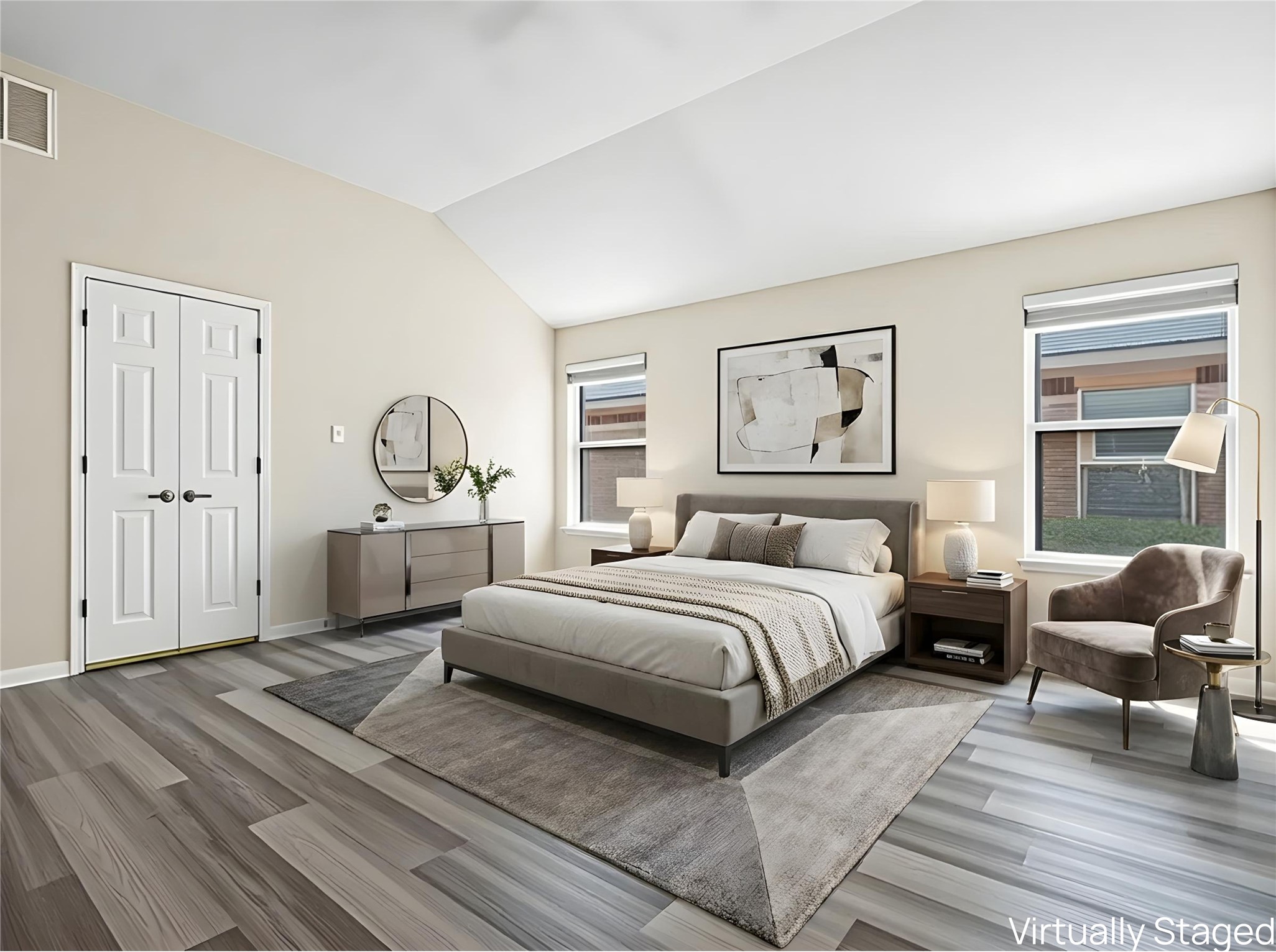 429 Falcon Lane Leander, TX 78641 - Photo 14 of 27 a spacious bedroom with a bed a table and chair