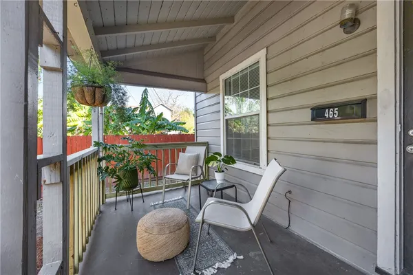 a outdoor living space with furniture