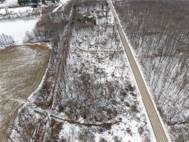 a view of a yard from a balcony