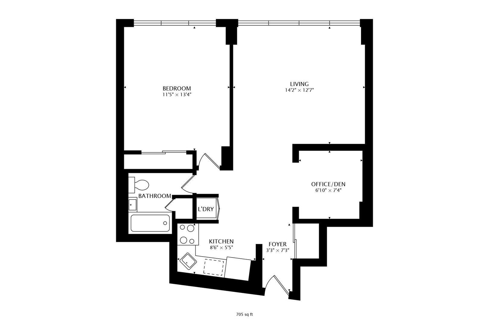 2930 North Sheridan Road, Unit 802 Chicago, IL 60657 - Photo 30 of 30 a picture of a floor plan