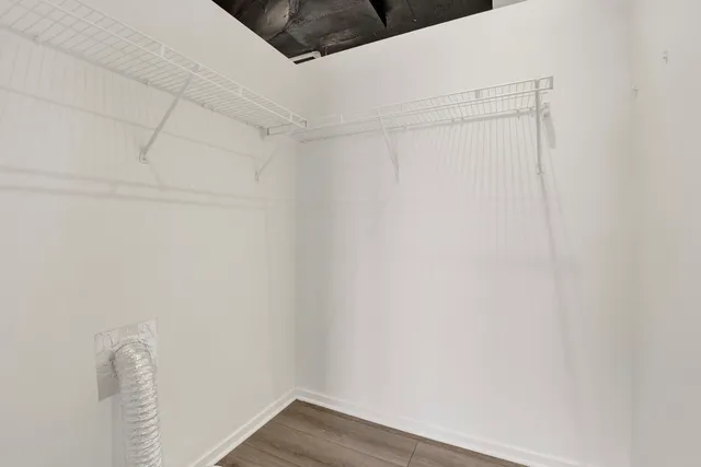 a view of small space with empty racks