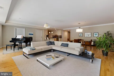 a living room with furniture and a couch