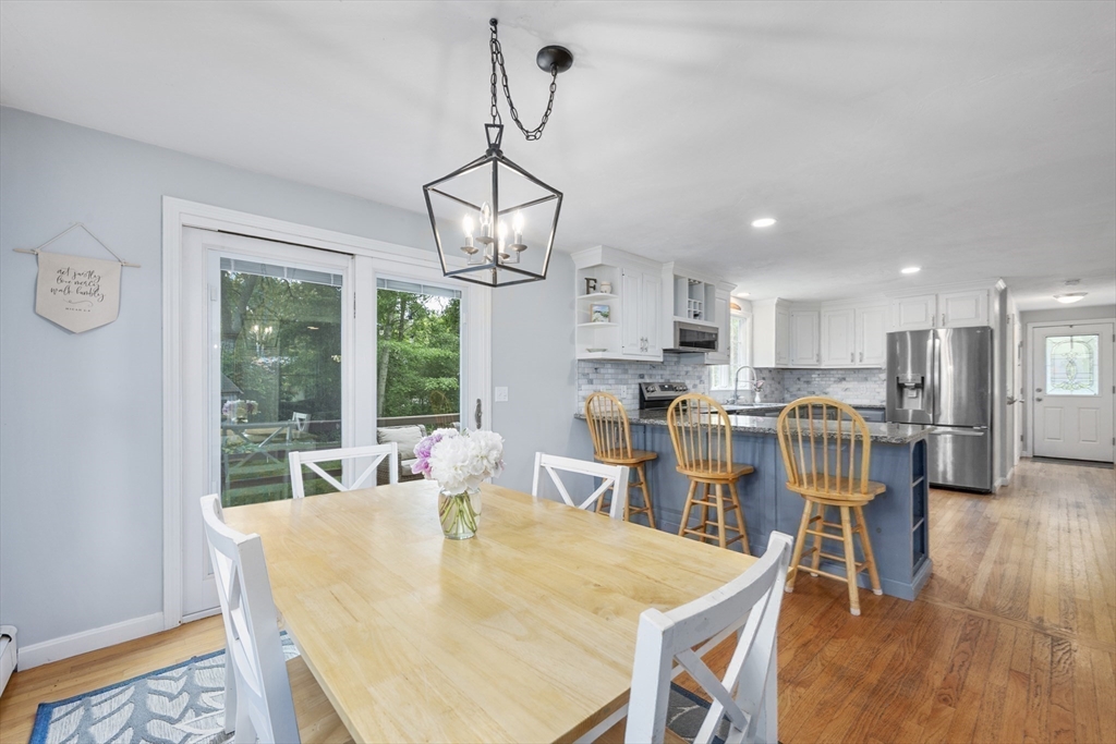 52 Mill Road East Sandwich, MA 02537 - Photo 11 of 36 a view of a dining room with furniture window and wooden floor