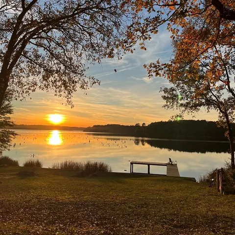 a view of lake with mountain