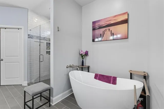 a living room with a couch and a table