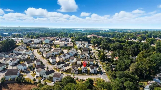 an aerial view of a city