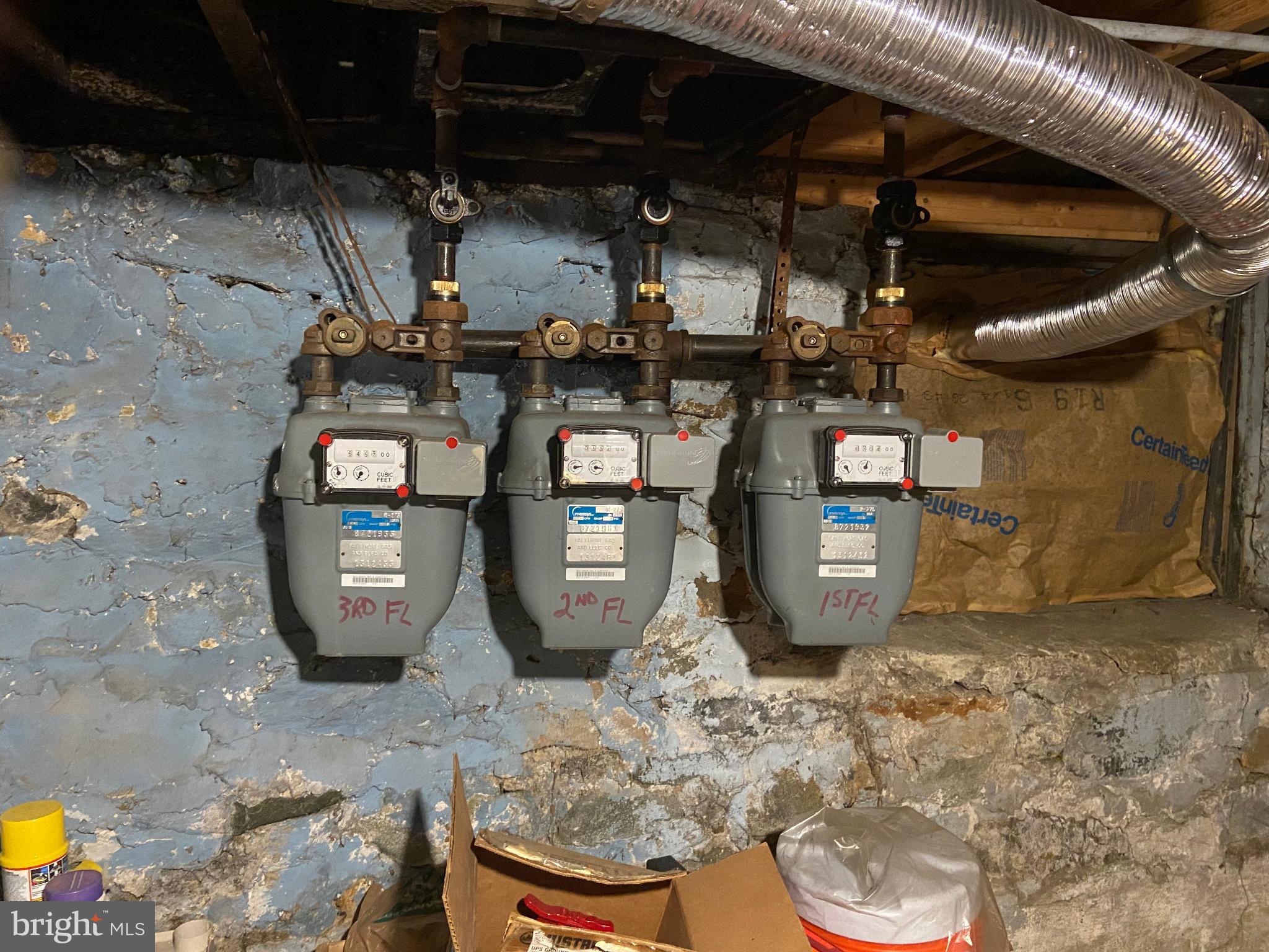 3414 Garrison Boulevard Baltimore, MD 21215 - Photo 53 of 60 Basement gas meters.