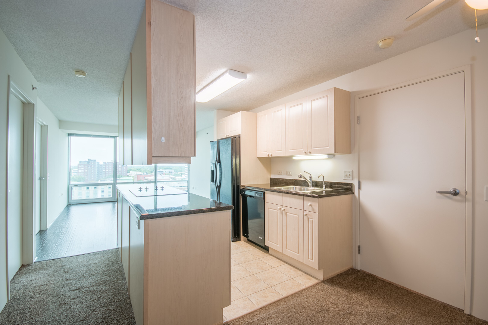 800 Elgin Road, Unit 1206 Evanston, IL 60201 - Photo 6 of 18 a kitchen with stainless steel appliances granite countertop a refrigerator and a stove top oven