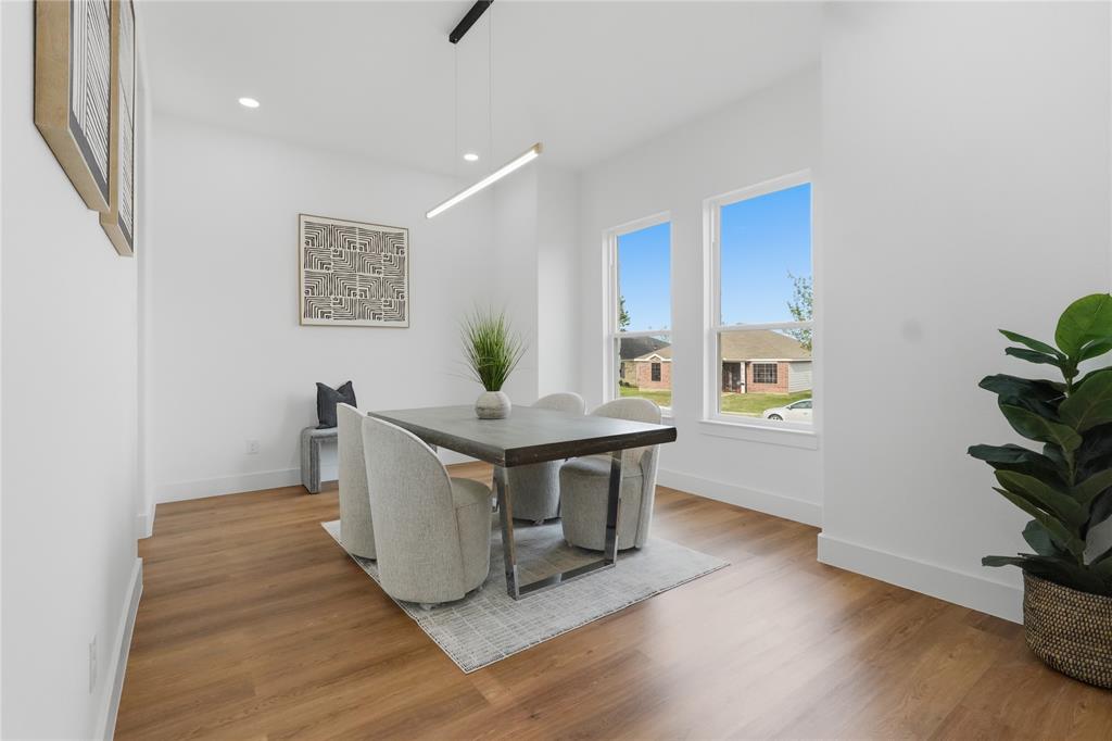 7817 Red Spring Road Dallas, TX 75241 - Photo 7 of 23 Dining space featuring wood finished floors and recessed lighting