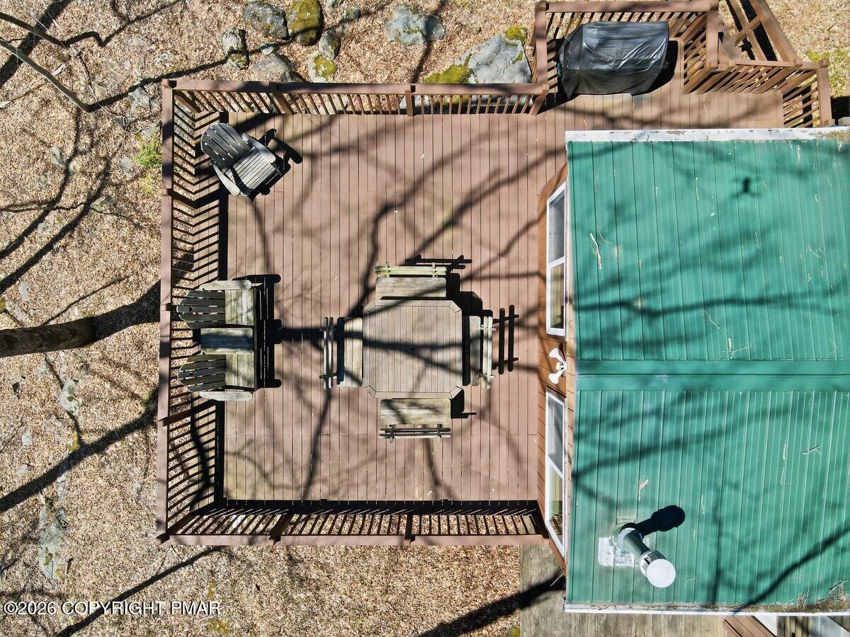 114 Bourne Court Bushkill, PA 18324 - Photo 35 of 41 Aerial View of Deck & Metal Roof