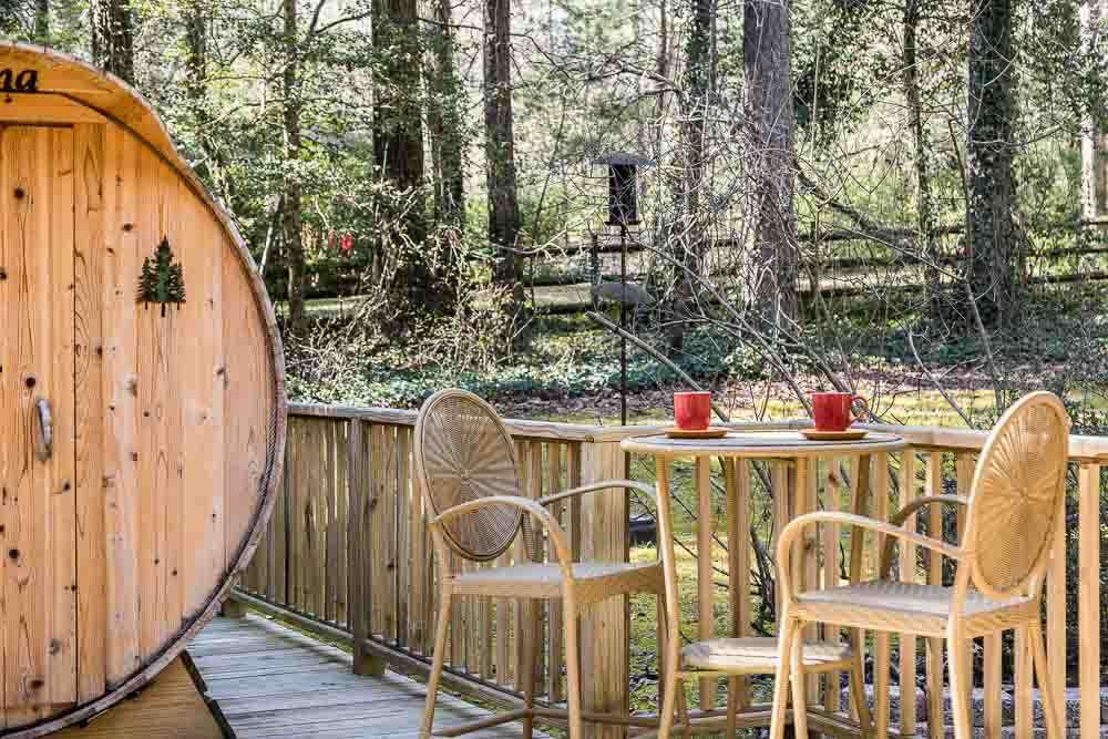 4904 Fallbrook Circle Raleigh, NC 27604 - Photo 22 of 30 Privacy and relaxation is the theme for this deck. Enjoy a relaxing steam or relax listening to the sound of nature all around you. Deck
