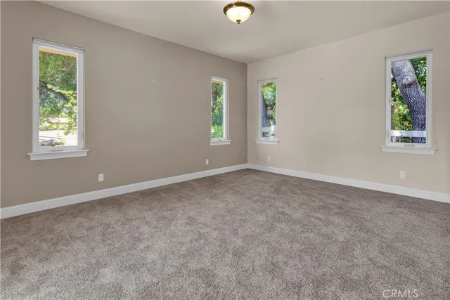 a view of a backyard