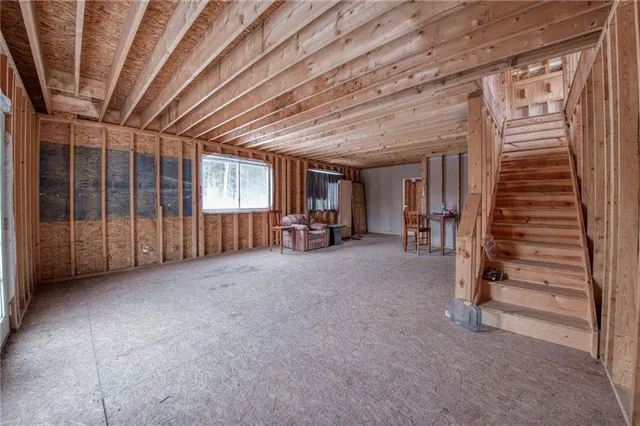 a view of hallway with stairs