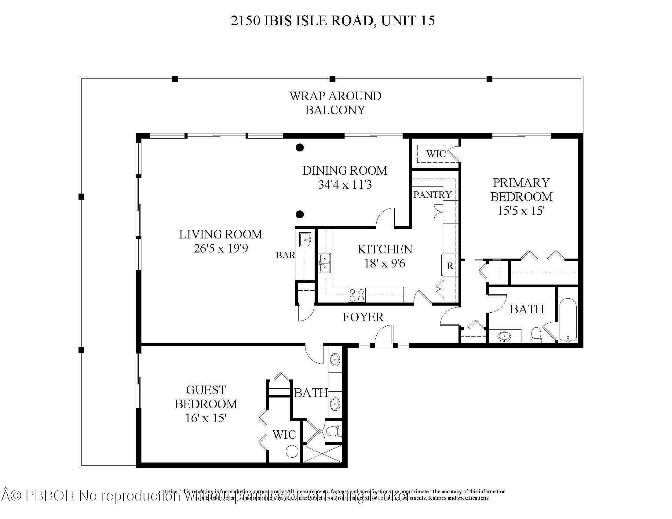 2150 Ibis Isle Road, Unit 15 Palm Beach, FL 33480 - Photo 47 of 47 floor plan