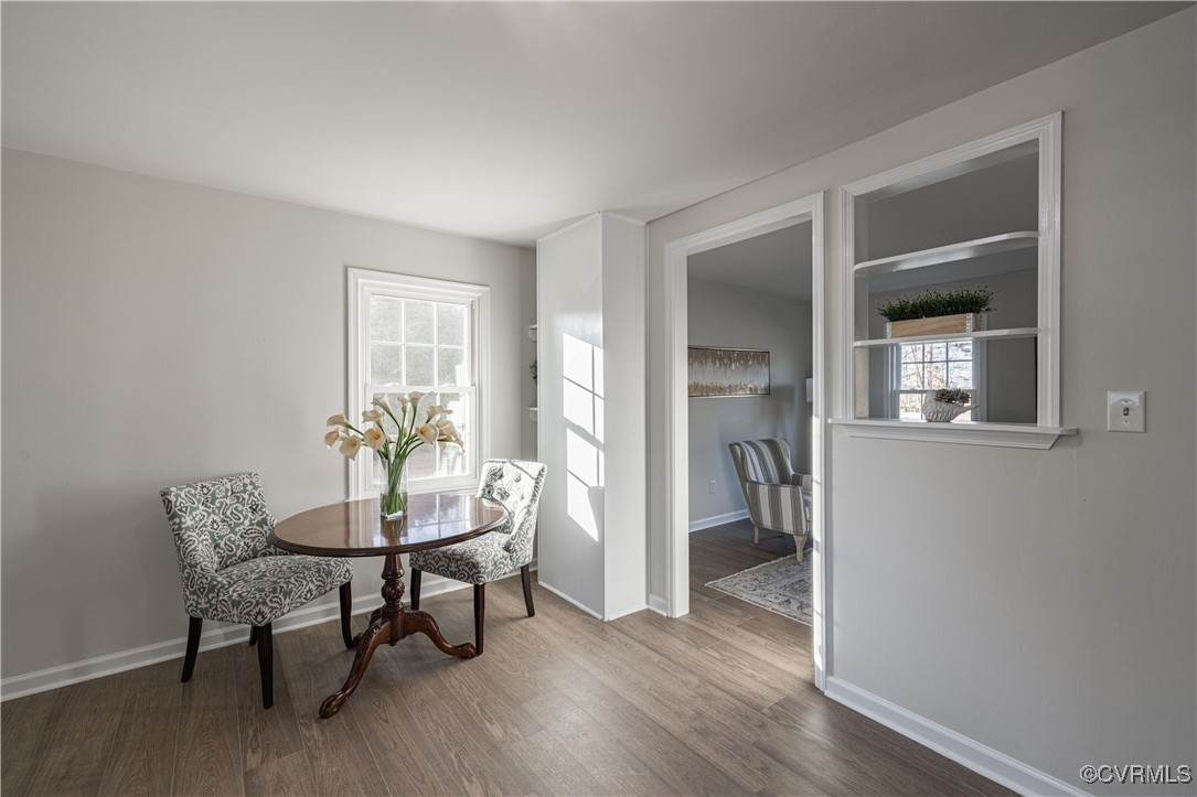 5501 West Quaker Road Disputanta, VA 23842 - Photo 17 of 26 Dining space with wood finished floors, a wealth o