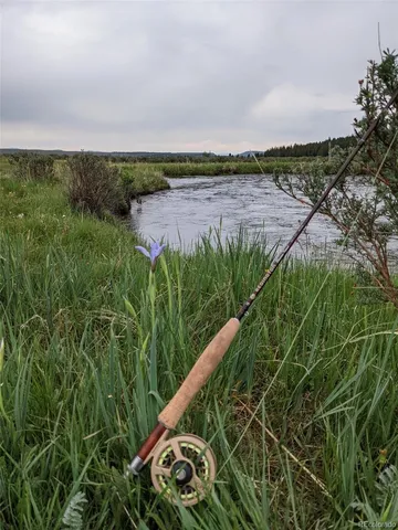 a view of a garden with a lake