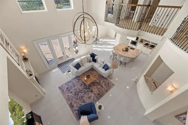a view of living room with furniture and fireplace