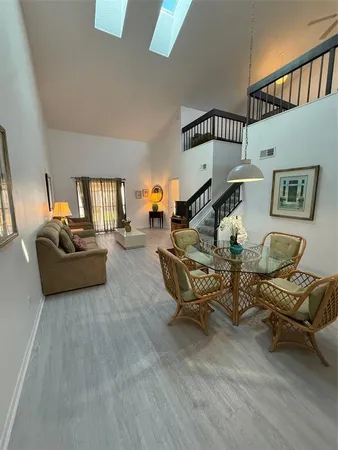 a living room with furniture