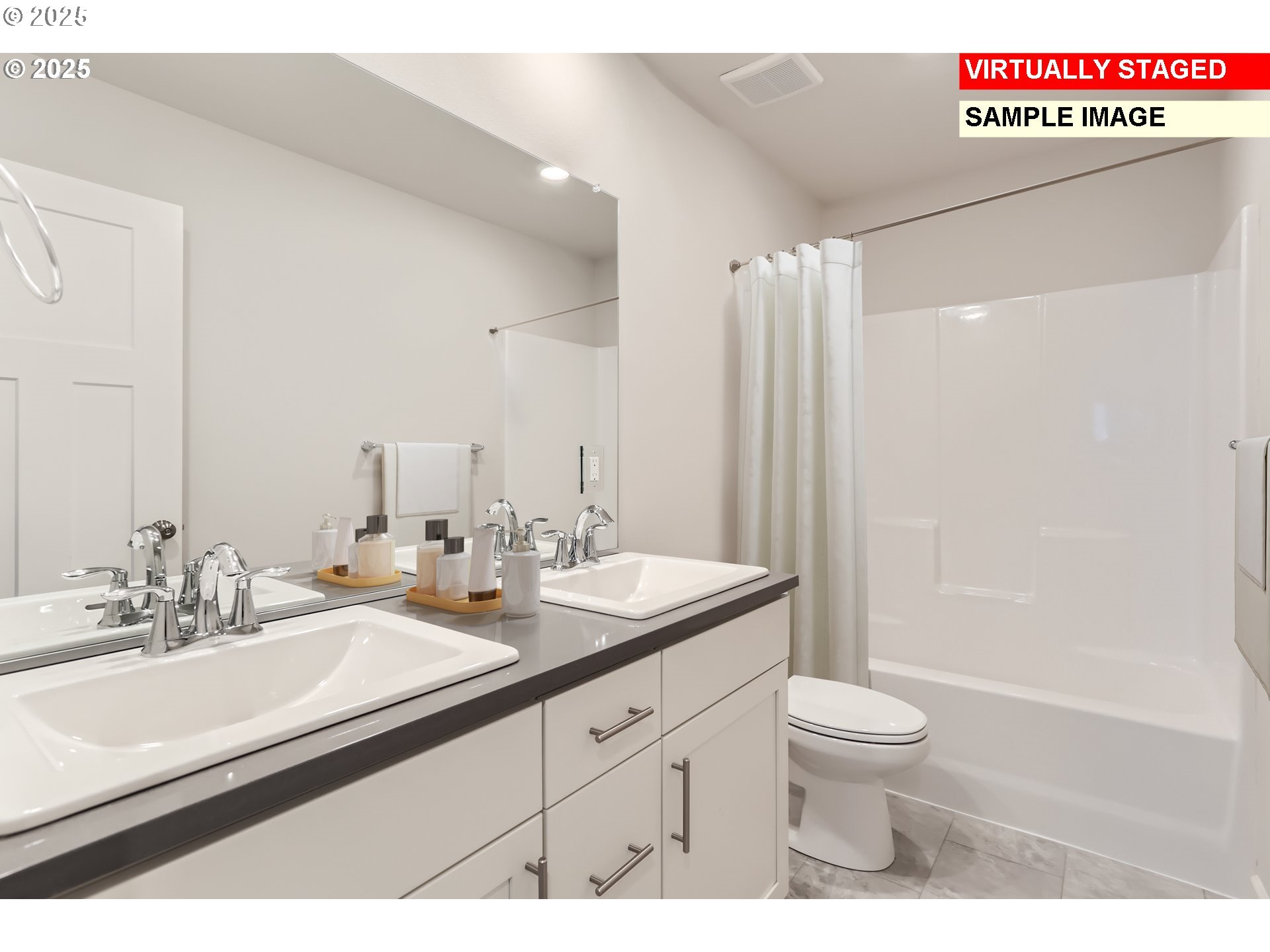 2642 Mount St Helens Avenue Southeast Salem, OR 97302 - Photo 15 of 19 a bathroom with a sink a toilet and shower