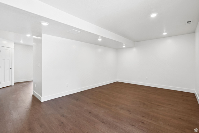 1615 North Angel Street West Layton, UT 84041 - Photo 4 of 22 Spare room featuring recessed lighting and dark wood-type flooring