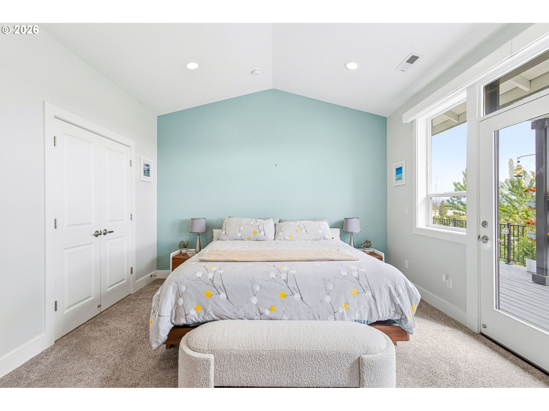 1372 Overview Street Northwest Salem, OR 97304 - Photo 22 of 45 a bedroom with a bed and a large window