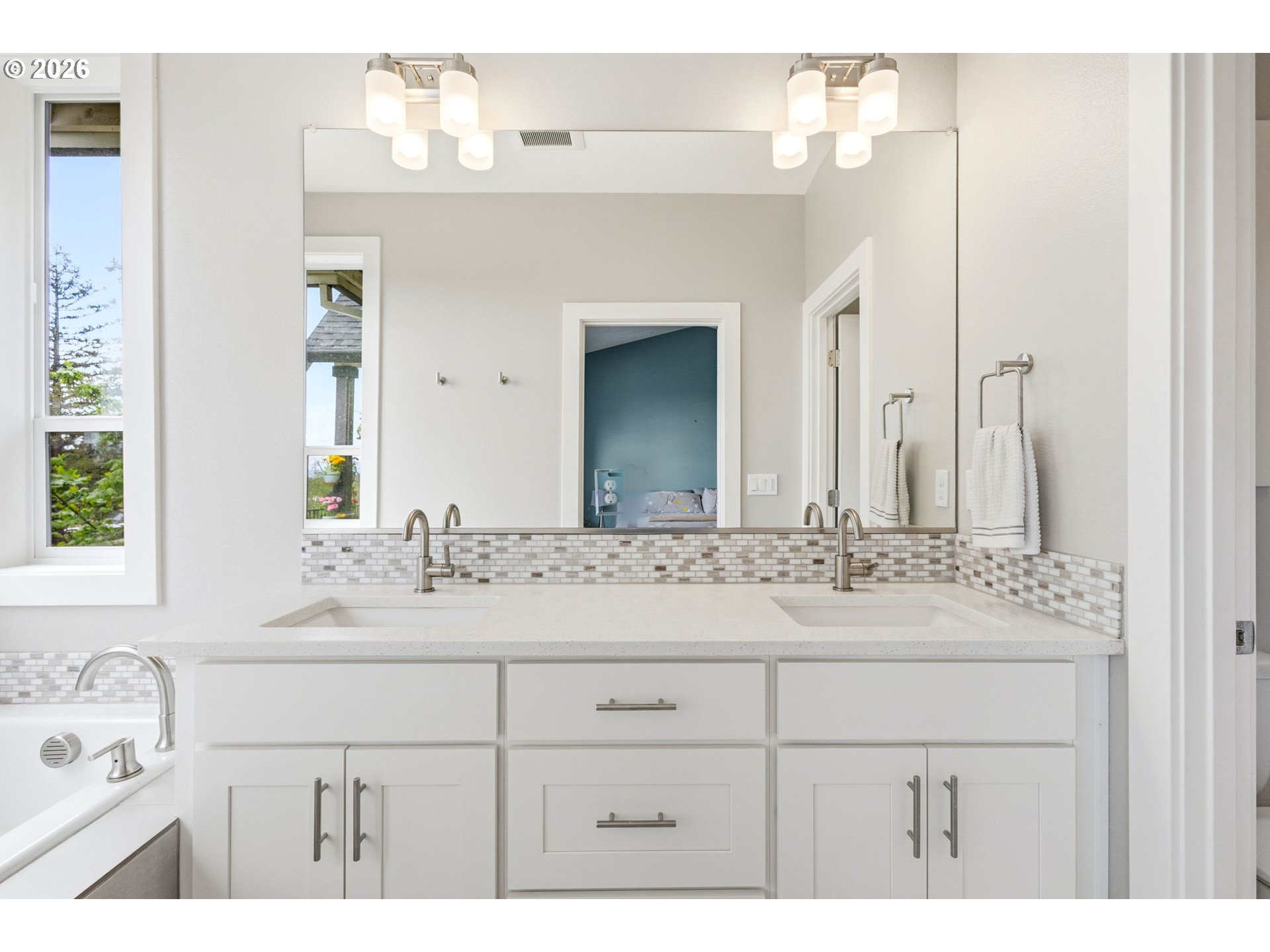 1372 Overview Street Northwest Salem, OR 97304 - Photo 24 of 45 a bathroom with a sink vanity and mirror