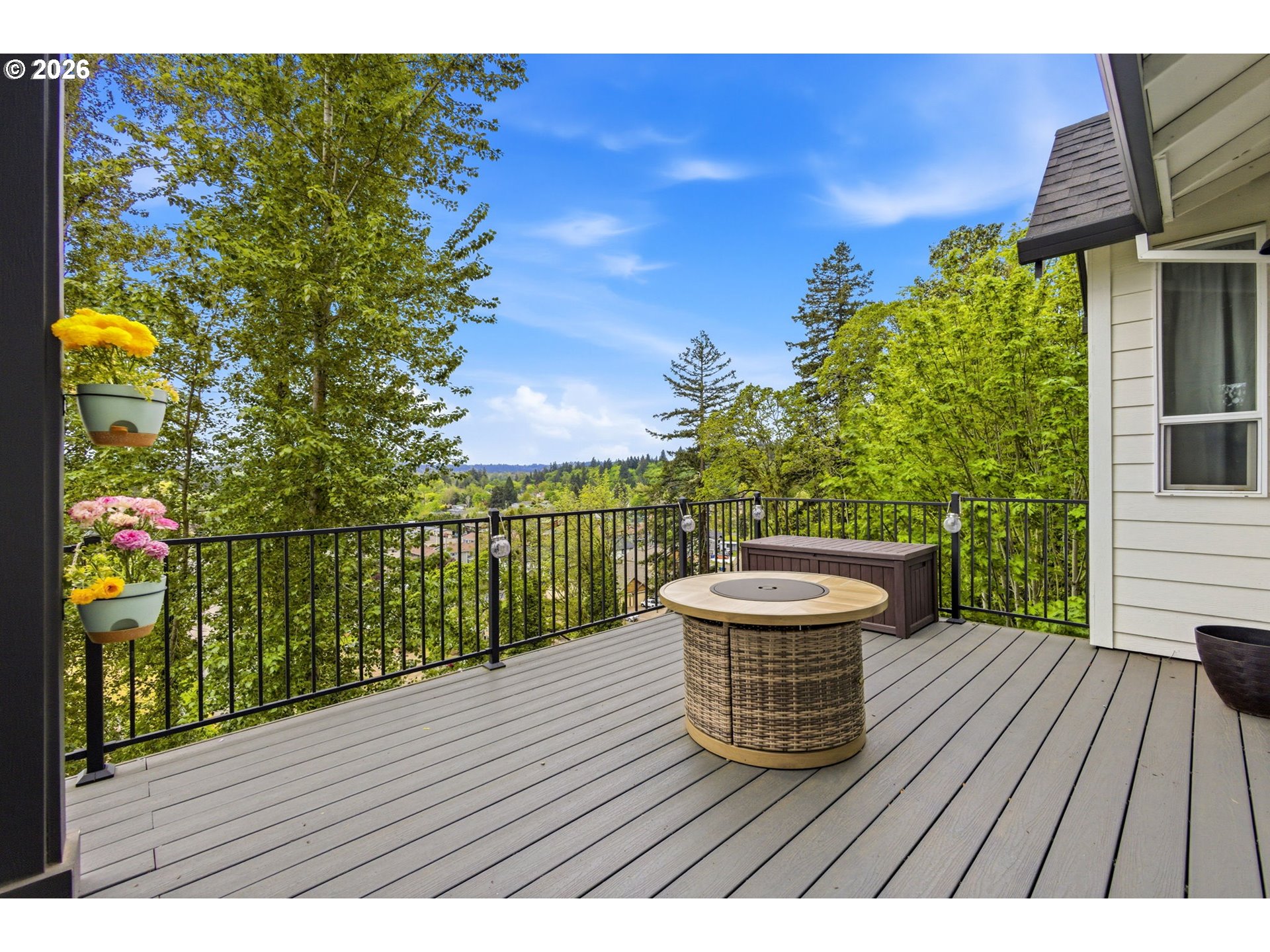 1372 Overview Street Northwest Salem, OR 97304 - Photo 43 of 45 a view of balcony with wooden floor and outdoor seating