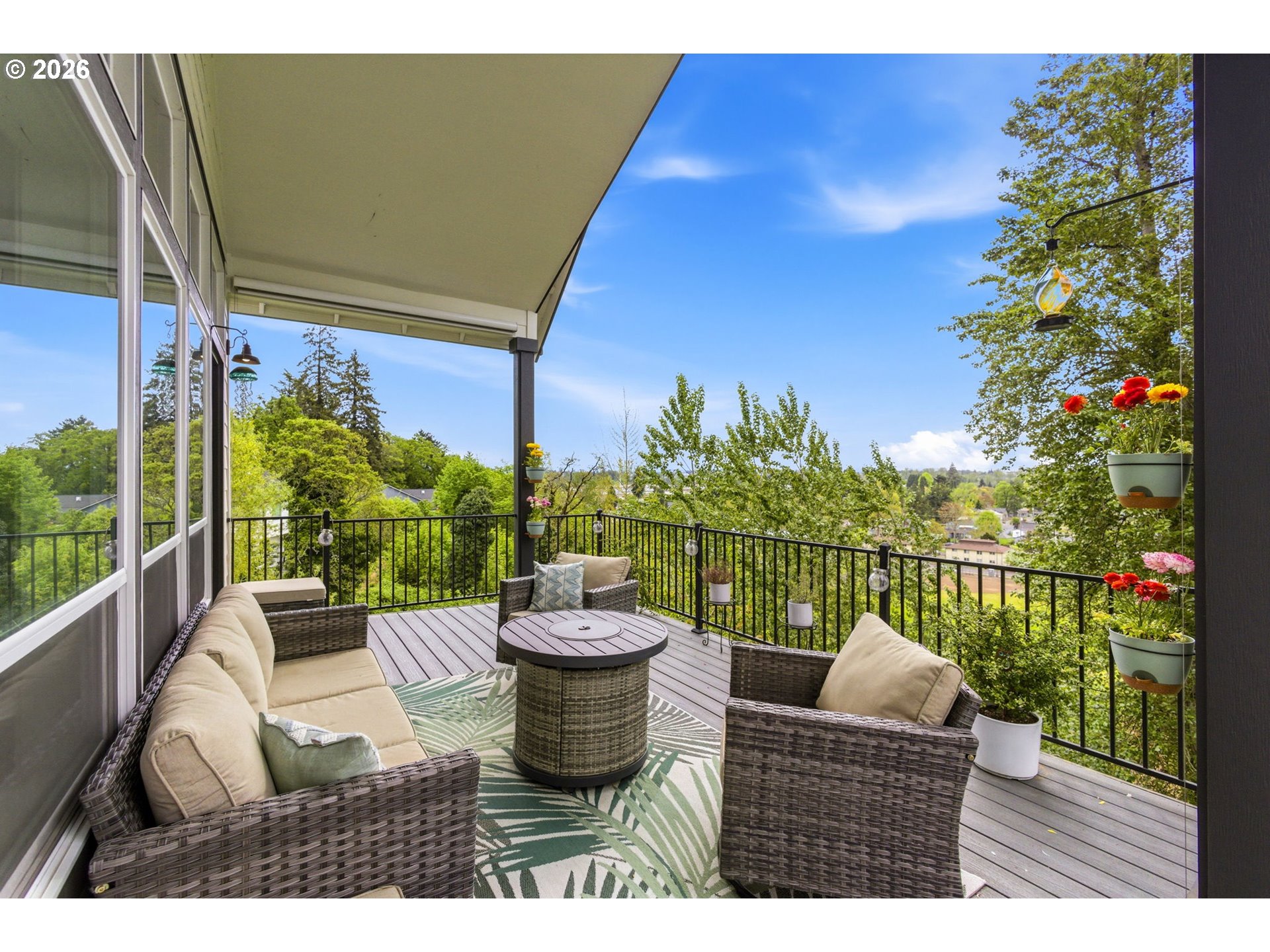 1372 Overview Street Northwest Salem, OR 97304 - Photo 44 of 45 a view of a balcony with lake view and a potted plant