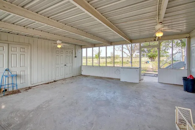 a view of a lush green space