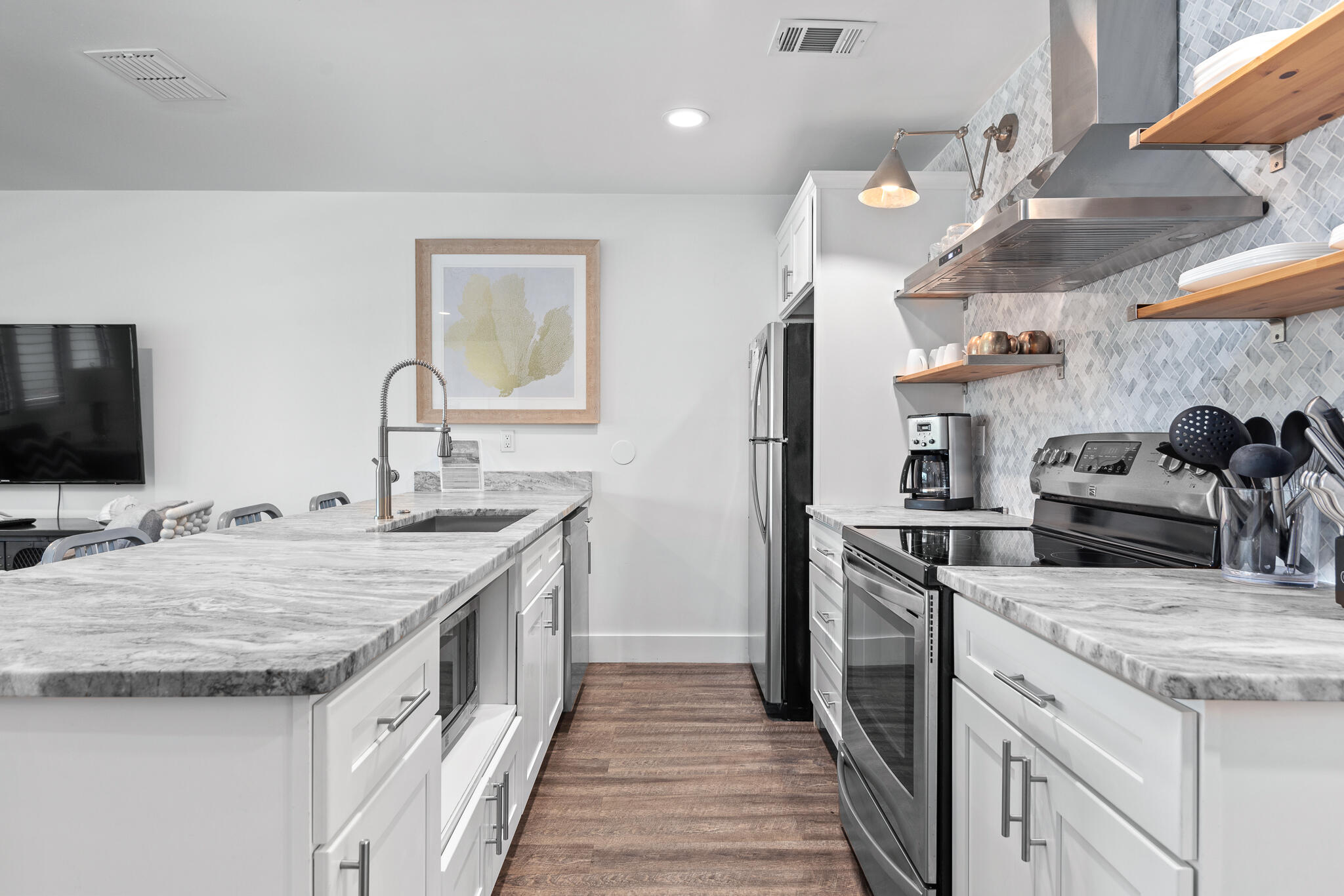 3605 East County Highway 30A, Unit 241 Santa Rosa Beach, FL 32459 - Photo 6 of 23 a kitchen with a sink stove and refrigerator