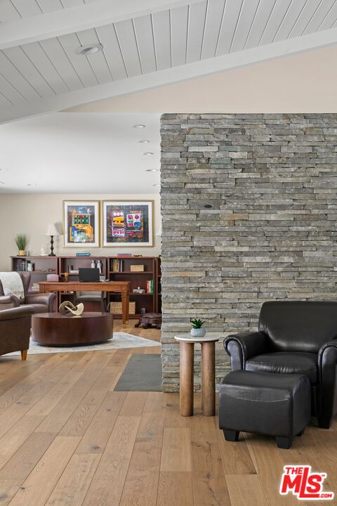 6523 Lakeridge Road Los Angeles, CA 90068 - Photo 8 of 28 a living room with couches and kitchen view