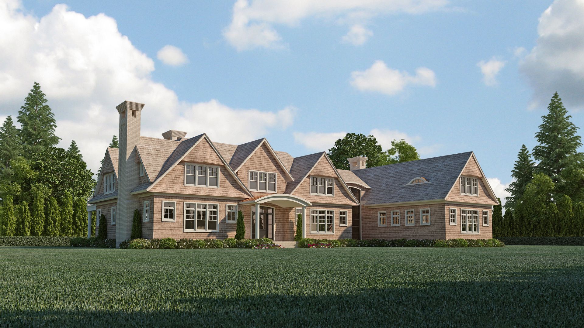 Undisclosed Address Bridgehampton, NY 11932 - Photo 1 of 9 a front view of a house with a garden