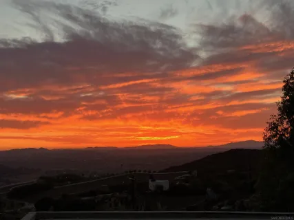 a view of city and mountain