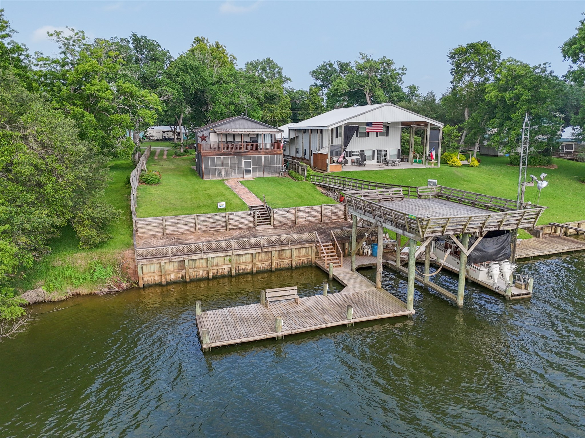 215 Selkirk Road Bay City, TX 77414 - Photo 35 of 36 an aerial view of a house with swimming pool garden and patio