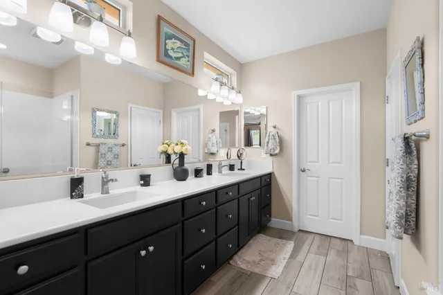 a bathroom with a shower