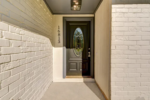 a view of a wooden door