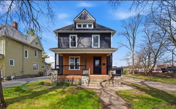 a front view of a house