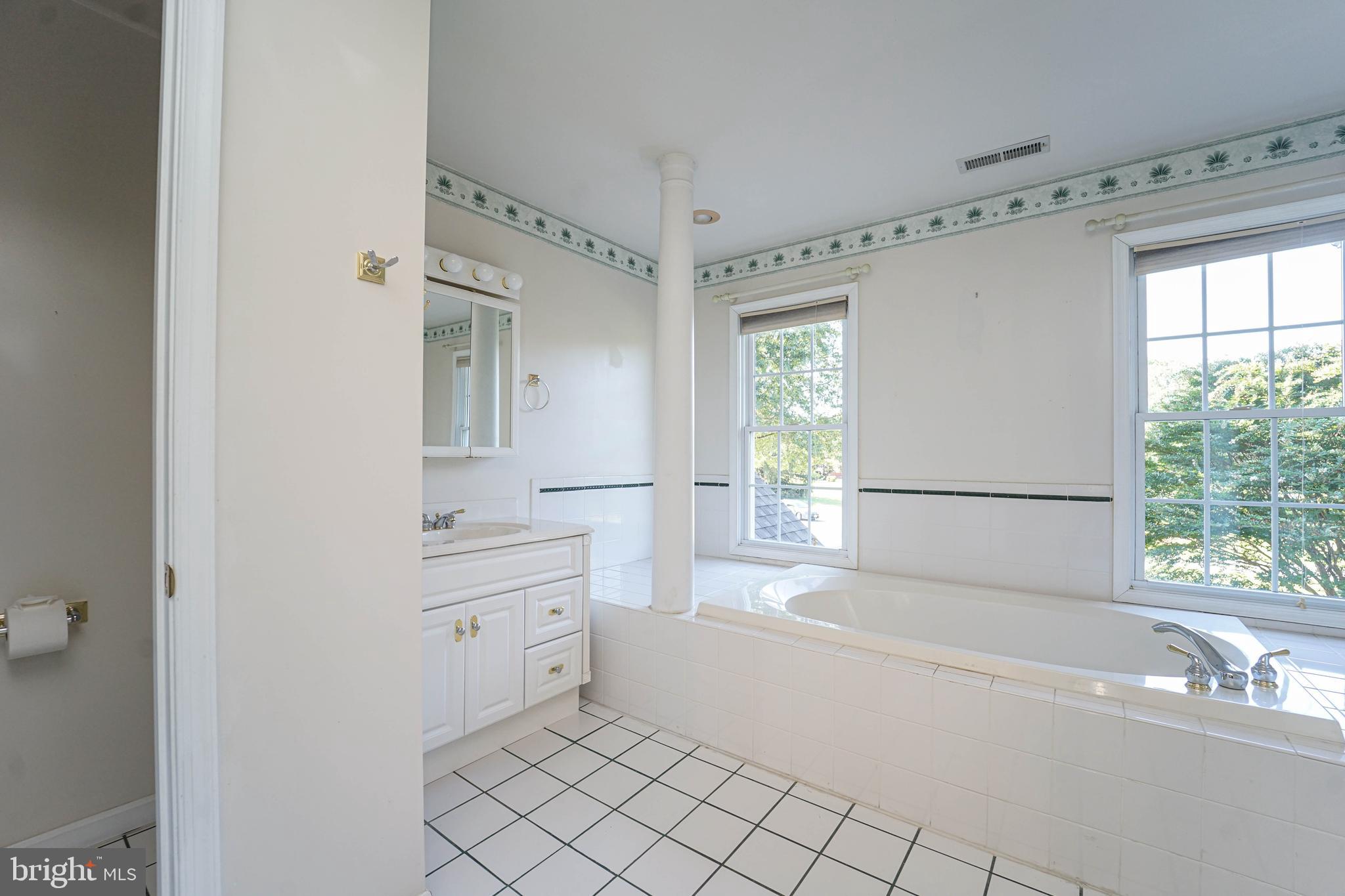 144 River Run Queenstown, MD 21658 - Photo 40 of 52 a spacious bathroom with a bathtub a sink and a large mirror
